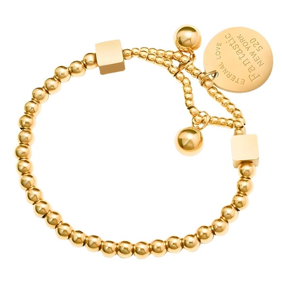 “Eternal Love” 18K Gold Stainless Steel “Coin”  Small Bracelet - Picture 1 of 6